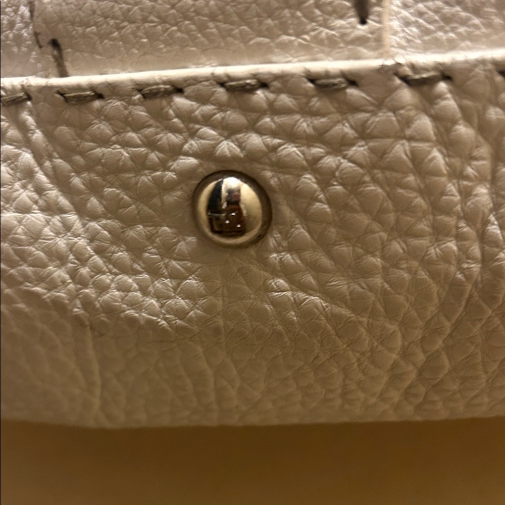 Fendi selleria authentic 925 vintage pebble leather vintage Cream Handbag - Picture 10 of 15